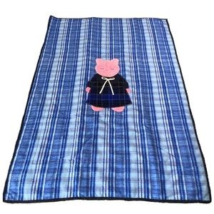 Rare Vintage Handmade Cat Kitten School Girl Terricloth Applique Blanket Seifuku
